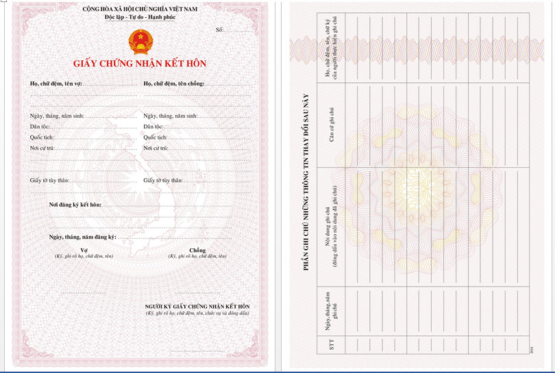 Giấy chứng nhận đăng ký kết hôn