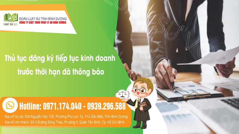 Thủ tục đăng ký tiếp tục kinh doanh trước thời hạn đã thông báo